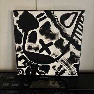 Abstract Black and White Canvas Art